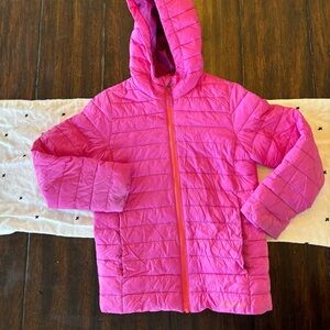 Lands' End Fuchsia Hooded Puffer Jacket